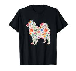 Finnisches Lapphund-Aquarellblumen-Design T-Shirt von Miller Sye