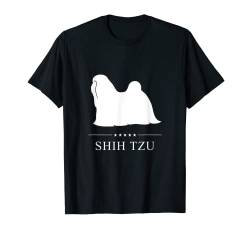 Shih Tzu Hund Weiß Silhouette T-Shirt von Miller Sye