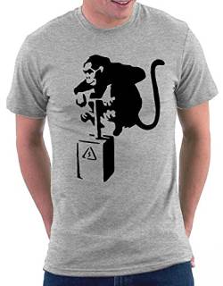 Banksy Detonator Monkey T-Shirt, Größe M, Graumeliert von Million Nation