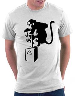 Banksy Detonator Monkey T-Shirt, Größe M, Weiß von Million Nation