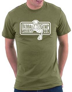 Bubba Gump Shrimp Company T-Shirt, Größe M, Khaki von Million Nation