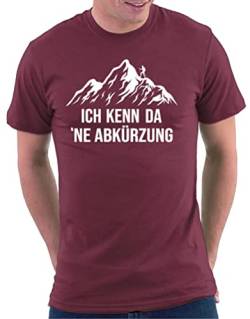 Lustige Sprüche Statement Wandern Hobby Ich Kenn da ne Abkürzung T-Shirt, Größe S, Bordeaux von Million Nation