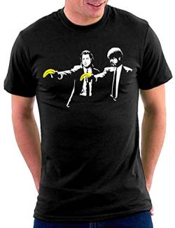 Million Nation Banksy Pulp Fiction Bananas T-Shirt, Größe M, Schwarz von Million Nation