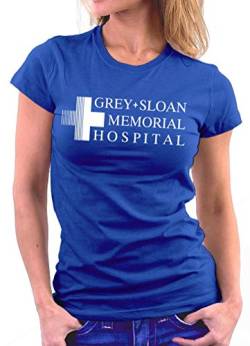 Million Nation Grey Sloan Memorial Greys Anatomy Woman T-Shirt, Größe M, Royal von Million Nation