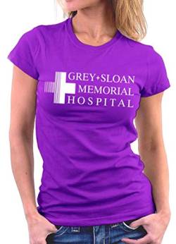 Million Nation Grey Sloan Memorial Greys Anatomy Woman T-Shirt, Größe S, Lila von Million Nation