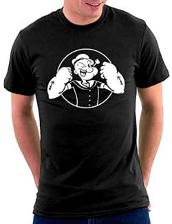 Million Nation Popeye Power T-Shirt, Größe M, Schwarz von Million Nation