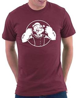 Million Nation Popeye Power T-Shirt, Größe XL, Bordeaux von Million Nation