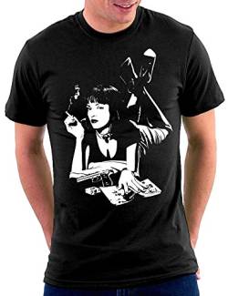 Pulp Fiction Mia T-Shirt, Größe L, Schwarz von Million Nation