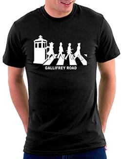 Who is Your Doctor Gallifrey Road T-Shirt, Größe XL, Schwarz von Million Nation