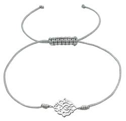 Damen Armband 925er Sterling Silber, Nylonschnur Größenverstellbar - Geschenk für Frauen & Mädchen - vers. Motive, Auswahl:Filigran Grau Silber von Milosa