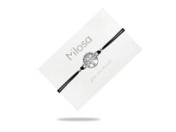 Milosa Lebensbaum Armband Damen (verstellbar) schwarzes Stoffarmband Baum des Lebens für Frauen mit silber Metall Charm von Milosa