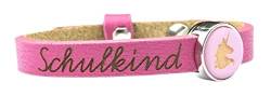 Milosa Leder Armband Schulkind, 1 Armband für Mädchen - Geschenk Armband Einschulung, Schultüte - Schmuck Einschulung, Farbe:Einhorn Pink von Milosa