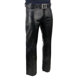 Milwaukee Leather | Klassische Passform 5 Pocket Lederhose für Herren - Premium Leder Motorrad Reithose - LKM5790-36 Schwarz von Milwaukee Leather