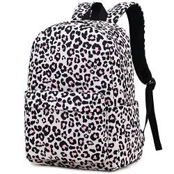 Mimfutu Leopard Schulrucksack Mädchen Rucksack Schule Kinder Schultasche Teenager Laptop Rucksack Damen von Mimfutu