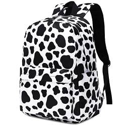 Mimfutu Schulrucksack Mädchen Rucksack Schule Kinder Schultasche Teenager Laptop Rucksack Damen (Kuh-Druck) von Mimfutu