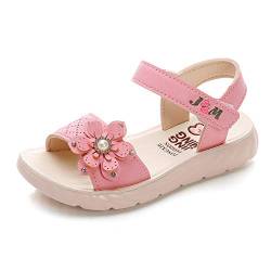 Minbei Kleinkind Baby Mädchen Sandalen Girls Sandals Sommerschuhe für Mädchen Sport Outdoor Peeptoe Mit Klettverschluss Dunkel Pink 28 EU von Minbei