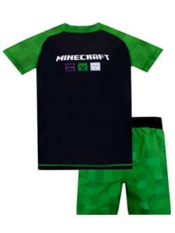 Minecraft Badeanzug Kinder Bademode Zweiteiliger Creeper Schwimmanzug Grün 116 von Minecraft