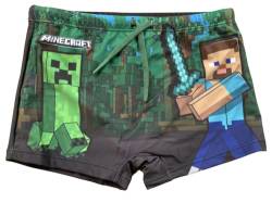 Minecraft Badehose mit elastischem Bund und Kordelzug (DE/NL/SE/PL, Numerisch, 140, Regular, schwarz) von Minecraft