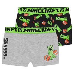 Minecraft Boxershorts Jungen 2er Pack mit Creeper TNT Design (9-10 Jahre) von Minecraft