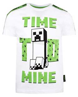 Minecraft - Clothes - Boys T Shirt - Gamer Kids Clothes - 'Time to Mine' T Shirt Gifts - Gifts for Boys - White T Shirt - Age 7/8 von Minecraft