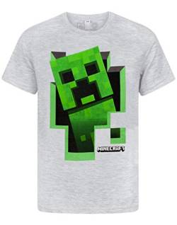 Minecraft Creeper Inside Boy's Grey T-Shirt 9-10 Jahre von Minecraft
