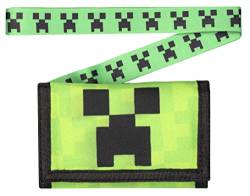 Minecraft - Geldbeutel für Kinder - Geldbeutel für Jungen/Mädchen - Creeper Face Videospiel Geldbeutel - Schlüsselband Geschenke - Offizielle Merchandise von Minecraft