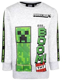 Minecraft - Grau Sweatshirt Geschenke für Jungen Pyjamas - Gaming Merchandise Geburtstag Spiel Tshirt Fanartikel - Alter 9/10 von Minecraft