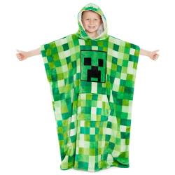 Minecraft Hoodie Decke Kinder Jungen - Übergröße Kuschelhoodie, Warm Fleece Kapuzenpullover Teenager - Tragbare Decken Hoodie Jungen (Grün) von Minecraft