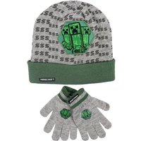 Minecraft Jerseymütze Minecraft Creeper Kinder 2tlg Set Wintermütze Mütze plus Handschuhe Gr. 54 bis 56 von Minecraft