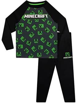 Minecraft Jungen Creeper Schlafanzug, Mehrfarbig, 134 (Herstellergröße: 8 - 9 Jahre) von Minecraft