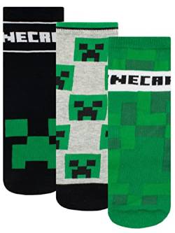 Minecraft Jungen Socken im 3er Pack Mehrfarbig 24-26 von Minecraft