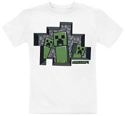 Minecraft Kids - Creepers Männer T-Shirt weiß 128 100% Baumwolle Bösewichte, Fan-Merch, Gaming von Minecraft