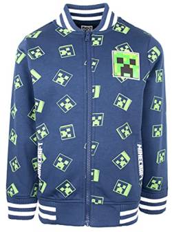 Minecraft - Kinder Kleidung Hoodie Zip Up Baseball Jacke/Sweatshirt mit Reißverschluss - Alter 7/8 von Minecraft
