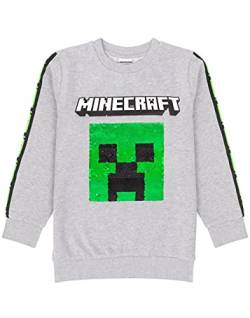 Minecraft Kinder Sweatshirt Pailletten Creeper TNT Grey Gamer Jumper Hoodie 13-14 Jahre von Minecraft