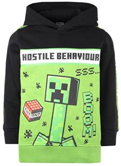 Minecraft – Kleidung Hoodie für Jungen – 100% Baumwolle, grün/schwarzer Hoodie – grün/schwarzer Creeper-Hoodie Geschenke – grün/schwarz (11–12 Jahre) von Minecraft
