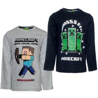 Minecraft Langarmshirt 2x Minecraft Langarm T-Shirts Sweatshirts Kinder Zocker Gamer von Minecraft