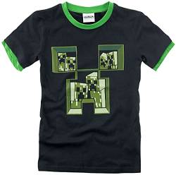 Minecraft Männer T-Shirt schwarz/grün 116 100% Baumwolle Bösewichte, Fan-Merch, Gaming von Minecraft