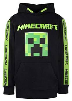 Minecraft - Minecraft Kleidung - Jungen Minecraft Hoodie - 100% Baumwolle Schwarz Hoodie - Grün Grün Creeper Hoodie - Minecraft Gifts - Schwarz Gr. 10-11 Jahre, Schwarz von Minecraft