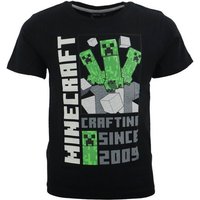 Minecraft Print-Shirt Minecraft Creeper Black Kinder jungen T-Shirt Gr. 116 bis 152, 100% Baumwolle von Minecraft