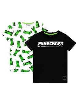 Minecraft T-Shirt 2 Pack Jungen Gaming-T-Shirts für Kinder Mehrfarbig 158 von Minecraft