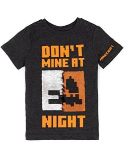 Minecraft T-Shirt Boys Halloween Pumpkin Creeper Flip Sequin Grau Top 8-9 Jahre von Minecraft