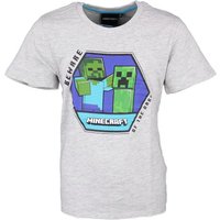 Minecraft T-Shirt Creeper Zombie Kinder Jungen Shirt Gr. 116 bis 152, in Grau von Minecraft