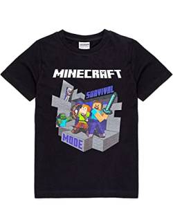 Minecraft T-Shirt Jungen Alex Steve Sword Black Spiel Kurzarm Top 11-12 Jahre von Minecraft