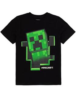 Minecraft T-Shirt Jungen Creeper Innerhalb Schwarzer Kurzarm-Gamer-Top 11-12 Jahre von Minecraft