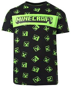 Minecraft - T-Shirt - Schwarz Creeper T-Shirt - 100% Baumwolle Klamotten - Kinder Klamotten - Jungen Klamotten Merch - Geburtstag Junge Geschenke - Alter 7-8 Jahre von Minecraft