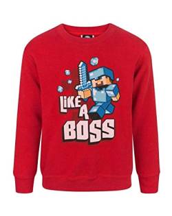 Minecraft Wie ein Chef Steve Jungen Red Langarm-Sweatshirt Jumper von Minecraft