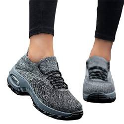 Minetom Damen Mesh Laufschuhe Turnschuhe Sportschuhe Sneaker Running Tennis Schuhe Straßenlaufschuhe Dämpfung Leichtgewichts Atmungsaktiv Walkingschuhe Outdoor Fitness Jogging A Grau 36 EU von Minetom