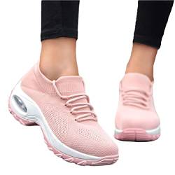 Minetom Damen Mesh Laufschuhe Turnschuhe Sportschuhe Sneaker Running Tennis Schuhe Straßenlaufschuhe Dämpfung Leichtgewichts Atmungsaktiv Walkingschuhe Outdoor Fitness Jogging A Rosa 36 EU von Minetom