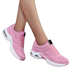 Minetom Damen Mesh Laufschuhe Turnschuhe Sportschuhe Sneaker Running Tennis Schuhe Straßenlaufschuhe Dämpfung Leichtgewichts Atmungsaktiv Walkingschuhe Outdoor Fitness Jogging B1 Rosa 37 EU von Minetom