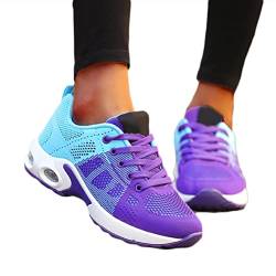 Minetom Damen Mesh Laufschuhe Turnschuhe Sportschuhe Sneaker Running Tennis Schuhe Straßenlaufschuhe Dämpfung Leichtgewichts Atmungsaktiv Walkingschuhe Outdoor Fitness Jogging B2 Violett 37 EU von Minetom